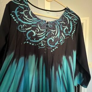 Teal and black Ombré beautiful dress
